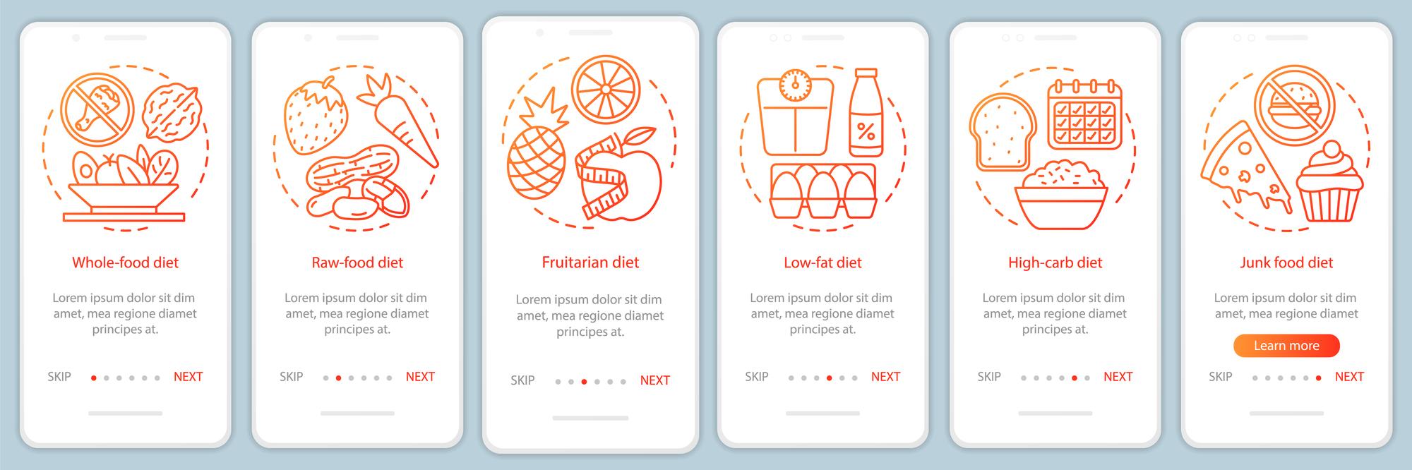 subscription cards and meal icons